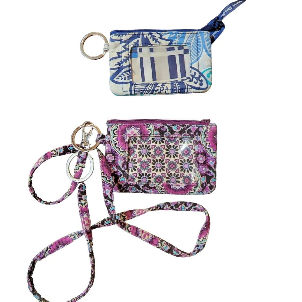 Vera Bradley Lilac Medallion (2017 Retired) Wallet ID and Lanyard.  Plus 1 extra